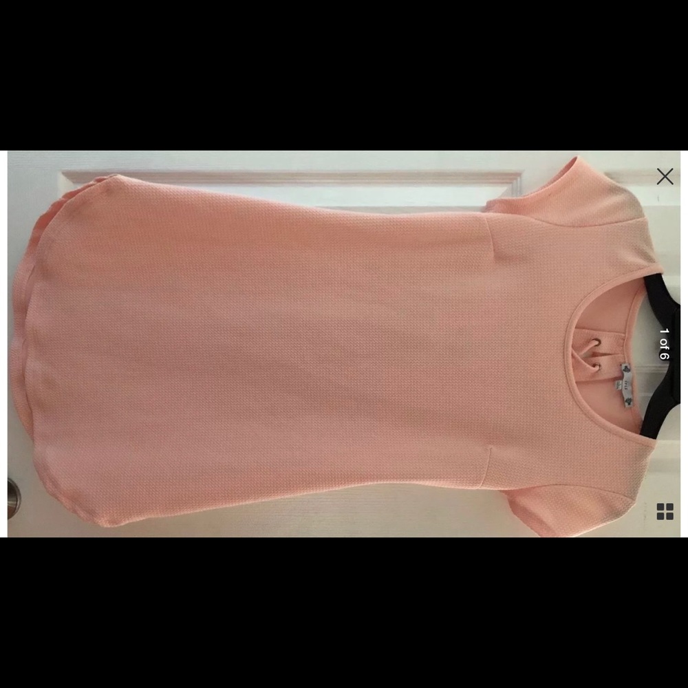 pastel pink lace up dress
